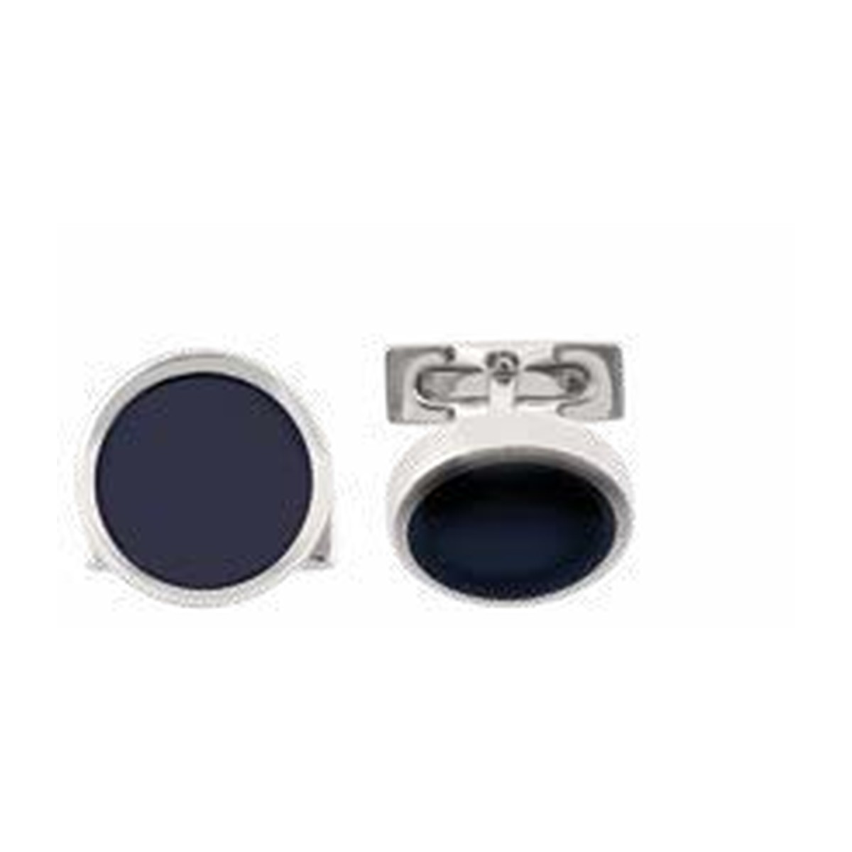 Cufflinks Round Blue/Pall