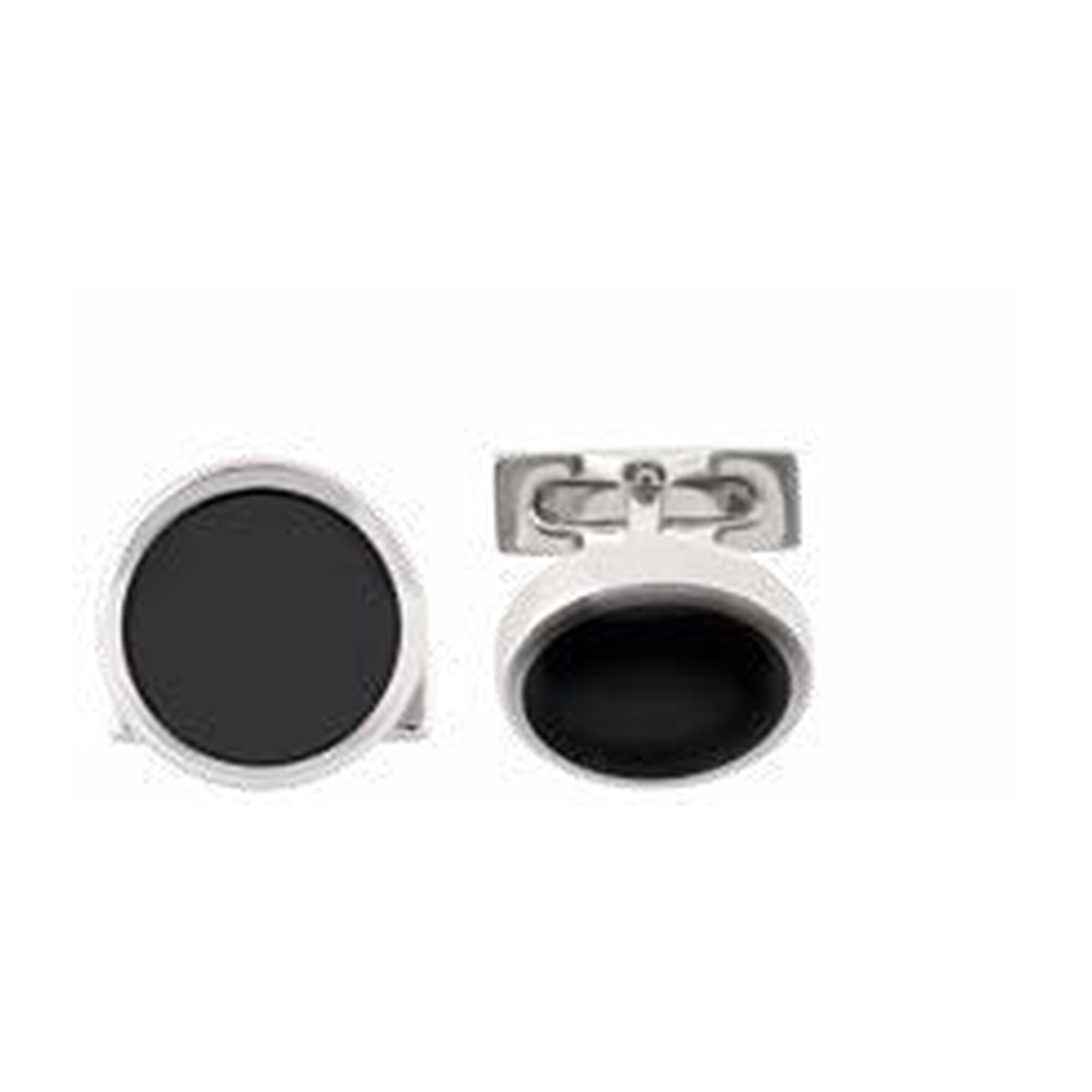 Cufflinks Round Black/Pall