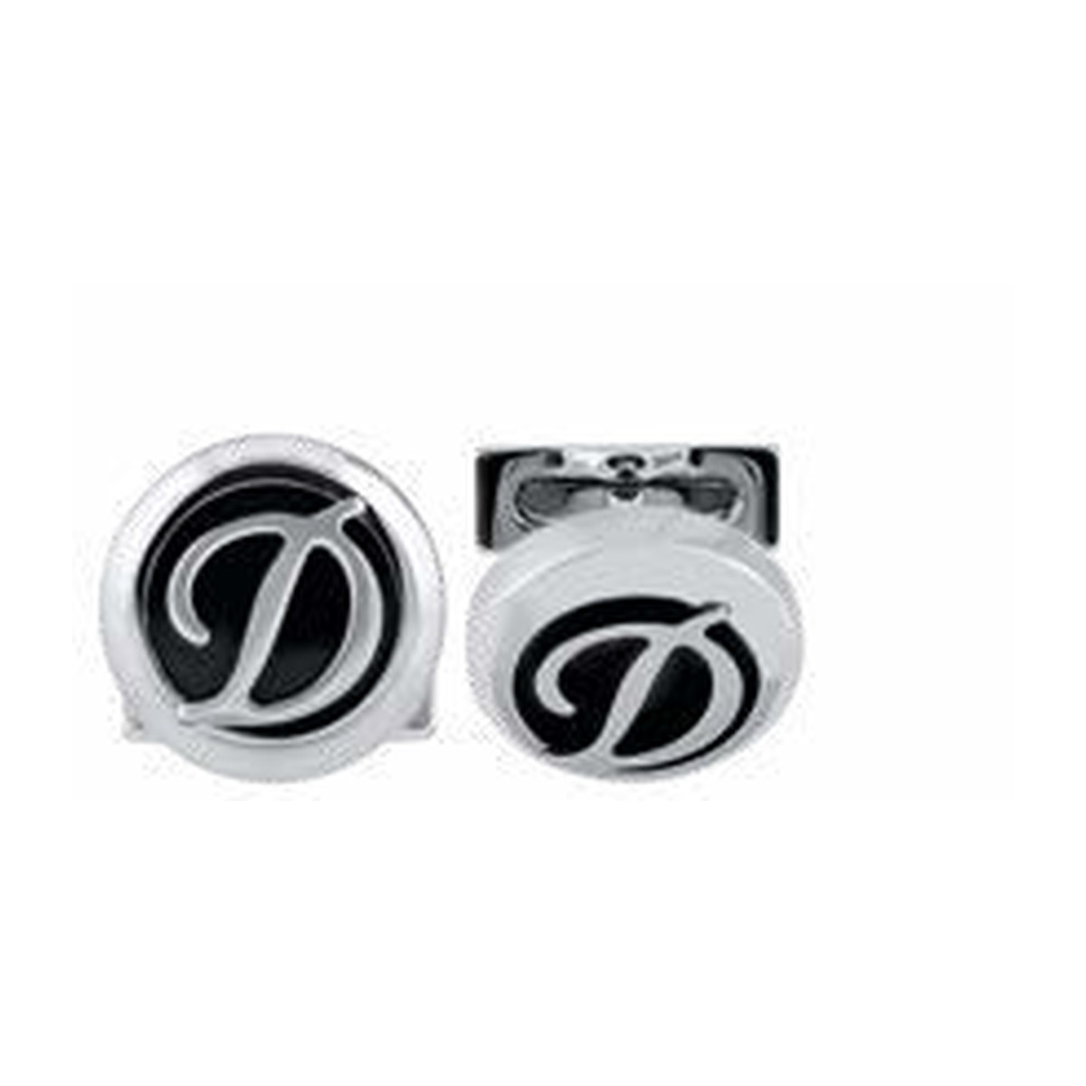 Cufflinks Round Logo Black/Steel