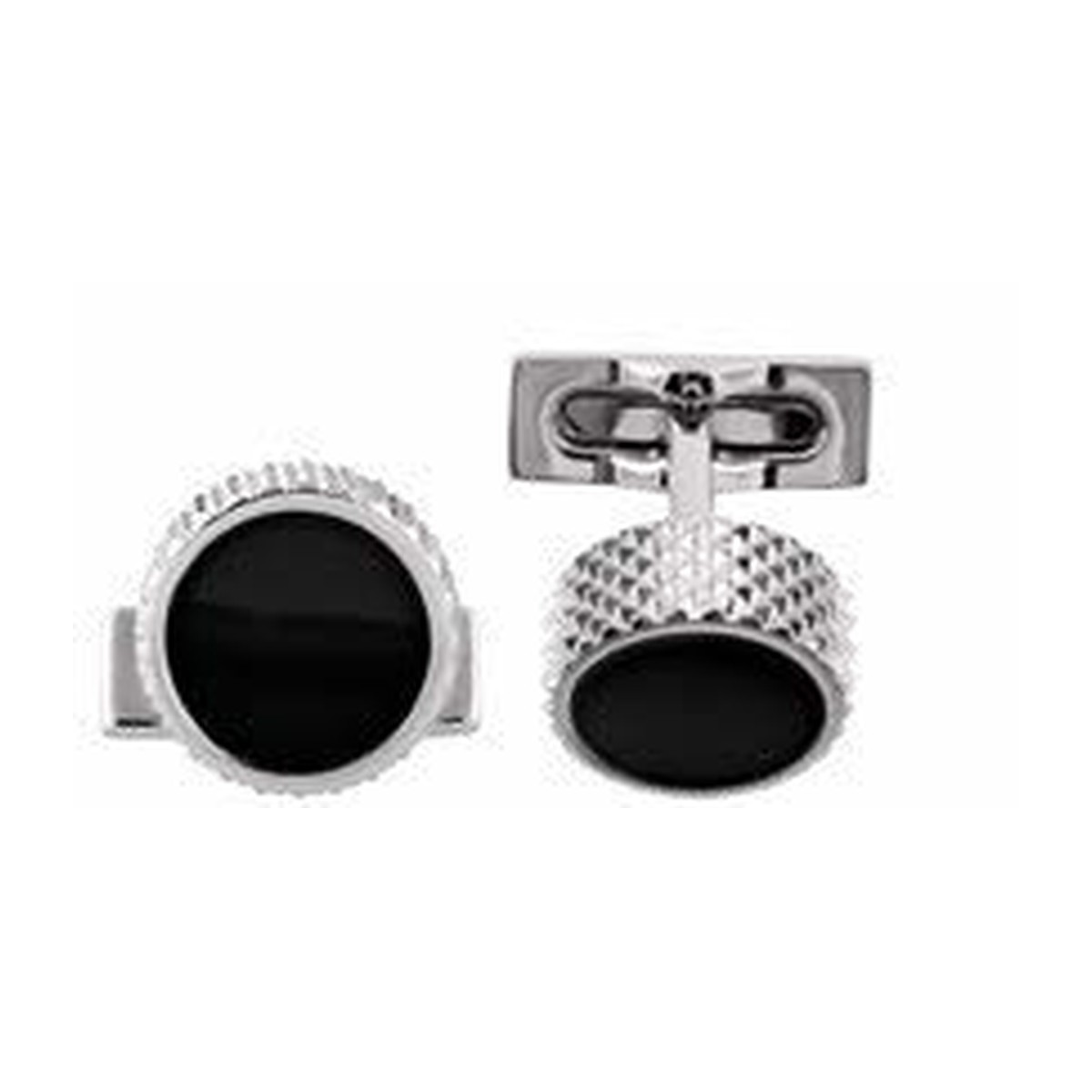 Cufflinks Small Round Black/Pal