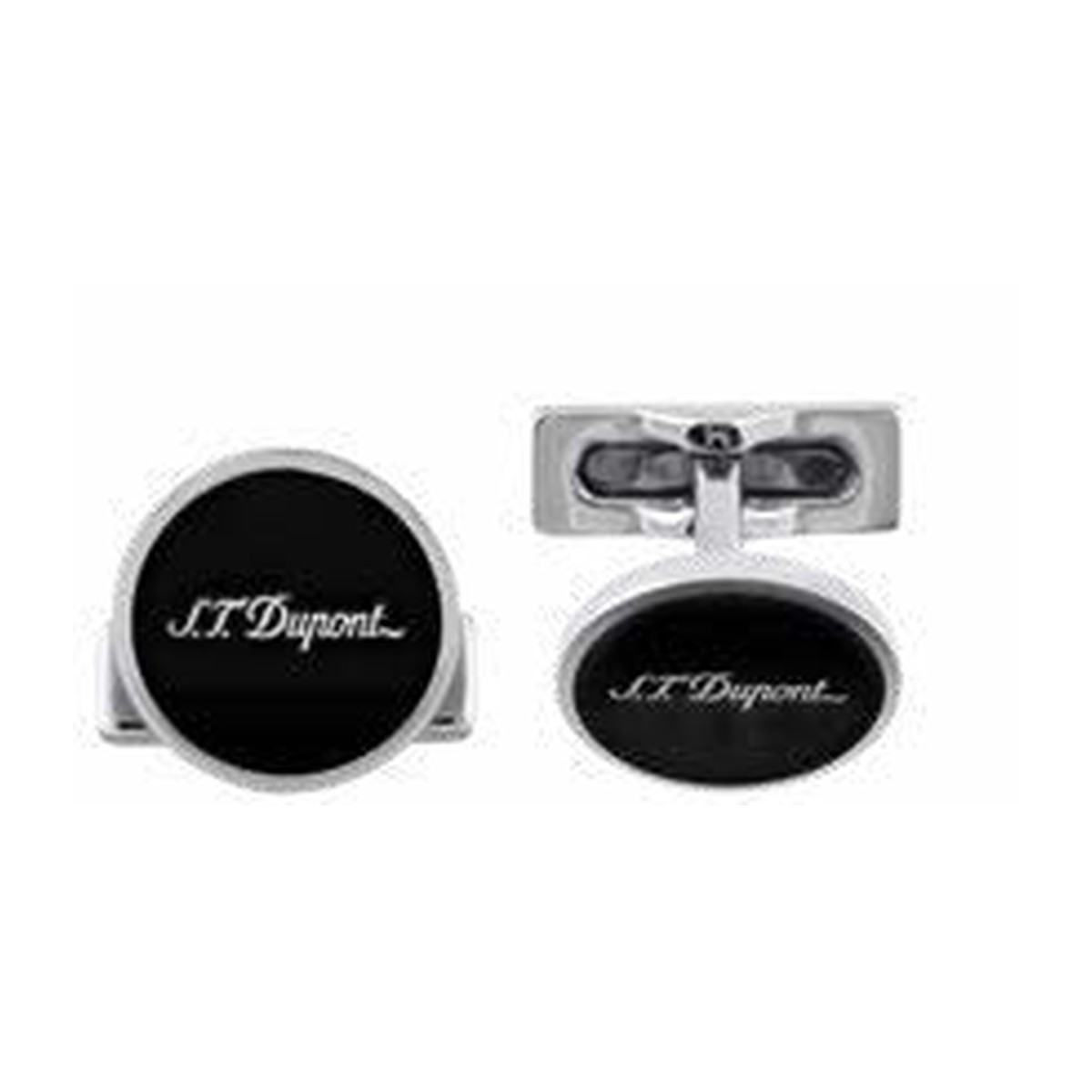 Cufflinks Std Black Laq/Silver