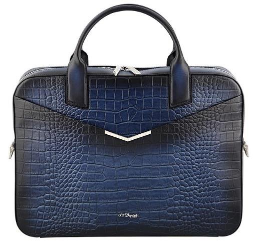 New Document Holder Croco Pattern Le Grand Blue