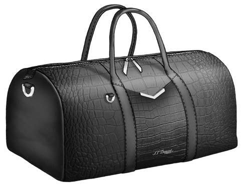 New 48H Travel Bag Croco Pattern Le Grand Black