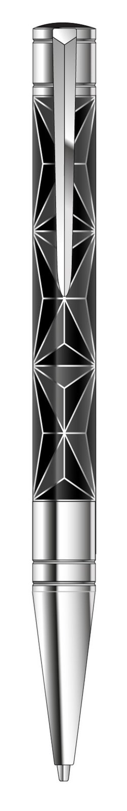 New Initial Ballpoint X Black/Chrome