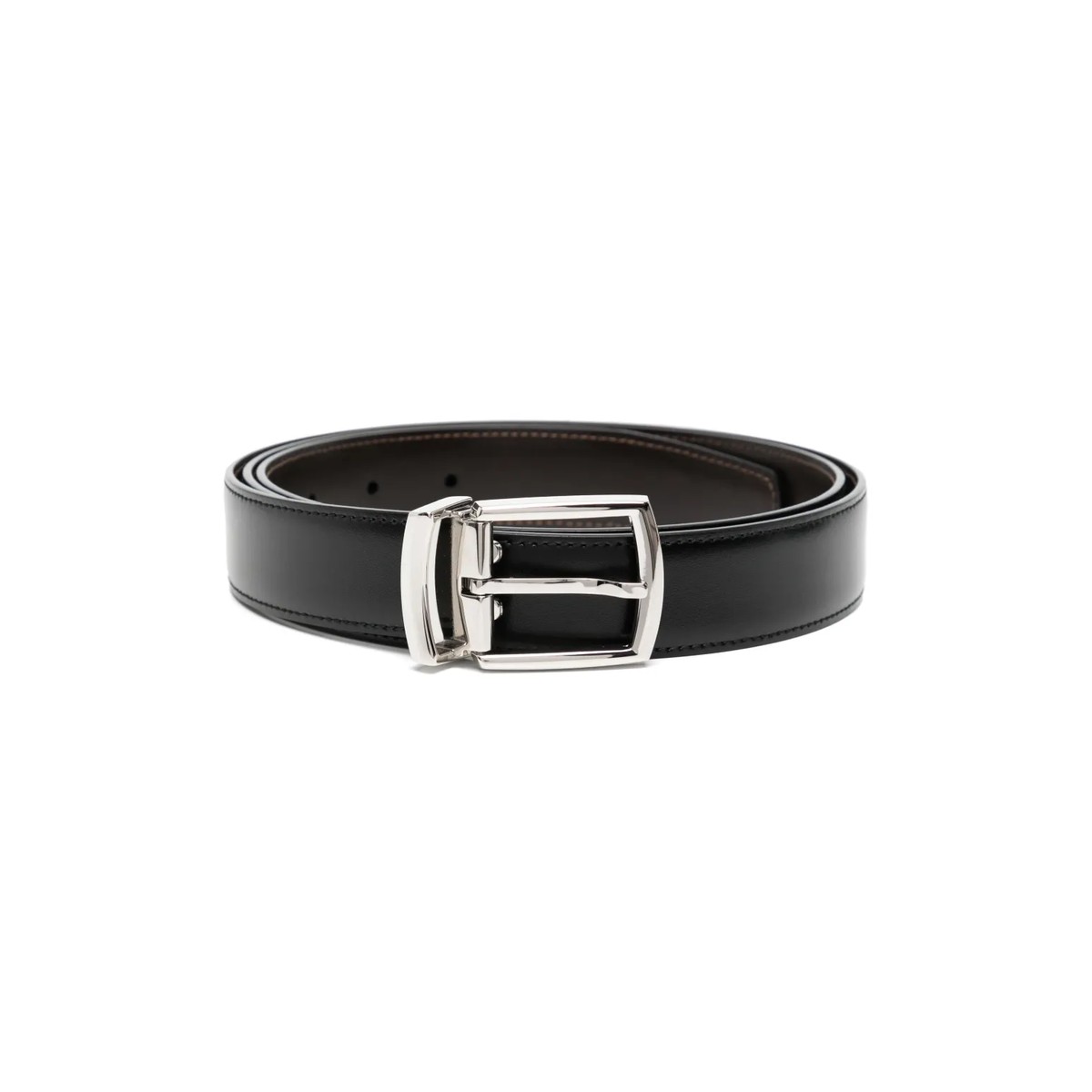 Pin Buckle Reversible Black/Brown Leather 30Mm Belt